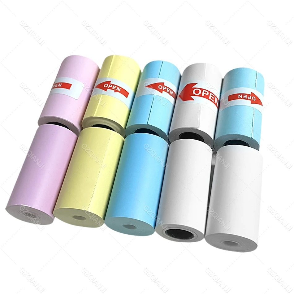 Label Printer Paper Label Printer Accessory Thermal Label Printer Notes Paper Roll White Color Sticker Photo Printer 57*30mm Peripage A6 A8 Paperang P1 P2 Poooli Print