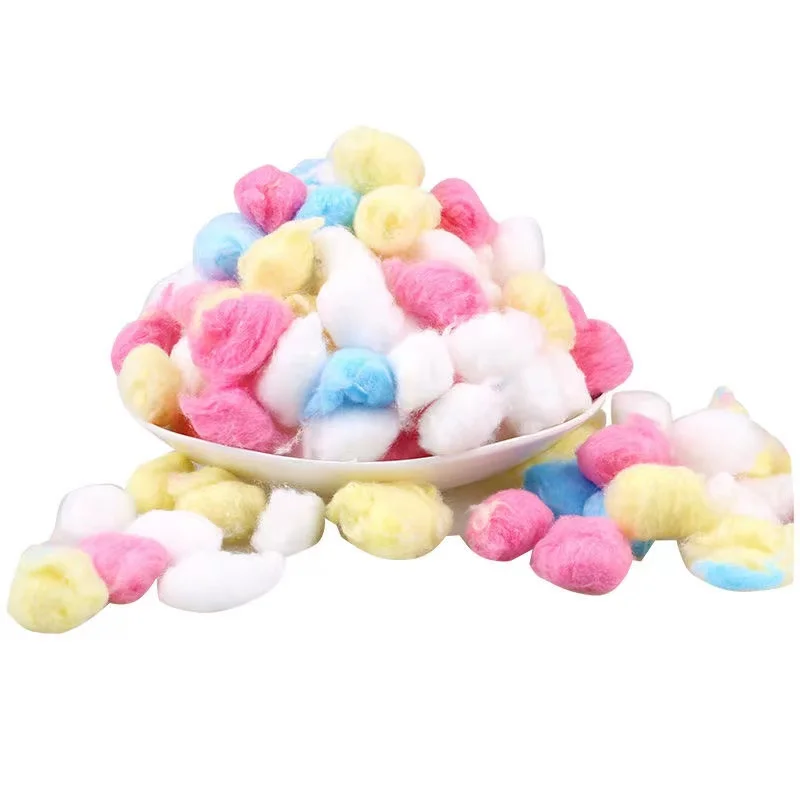 50pcs Pet Warm Natural Cotton Ball Hamster House Decorative Colorful