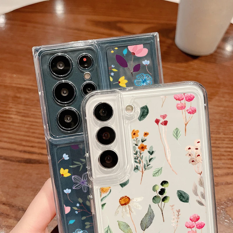 Floral Clear Silicone Phone Case Cover