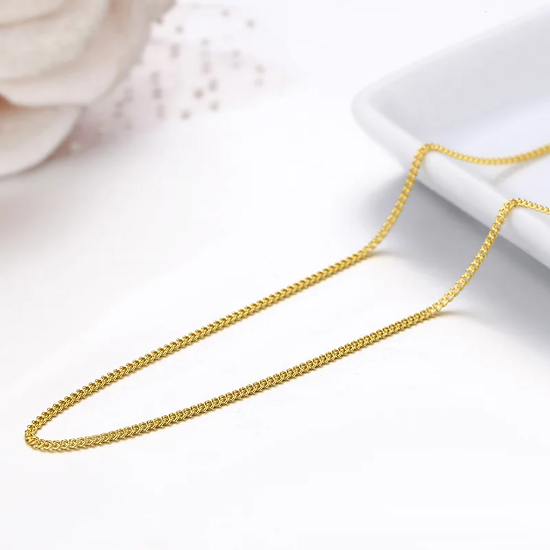 35 cm-80 cm Dünne 925 Sterling Silber Gelb Gold Farbe Tiny Panzerkette Choker Halsketten Frauen Mädchen schmuck Kolye Collares Collier – Detail 12
