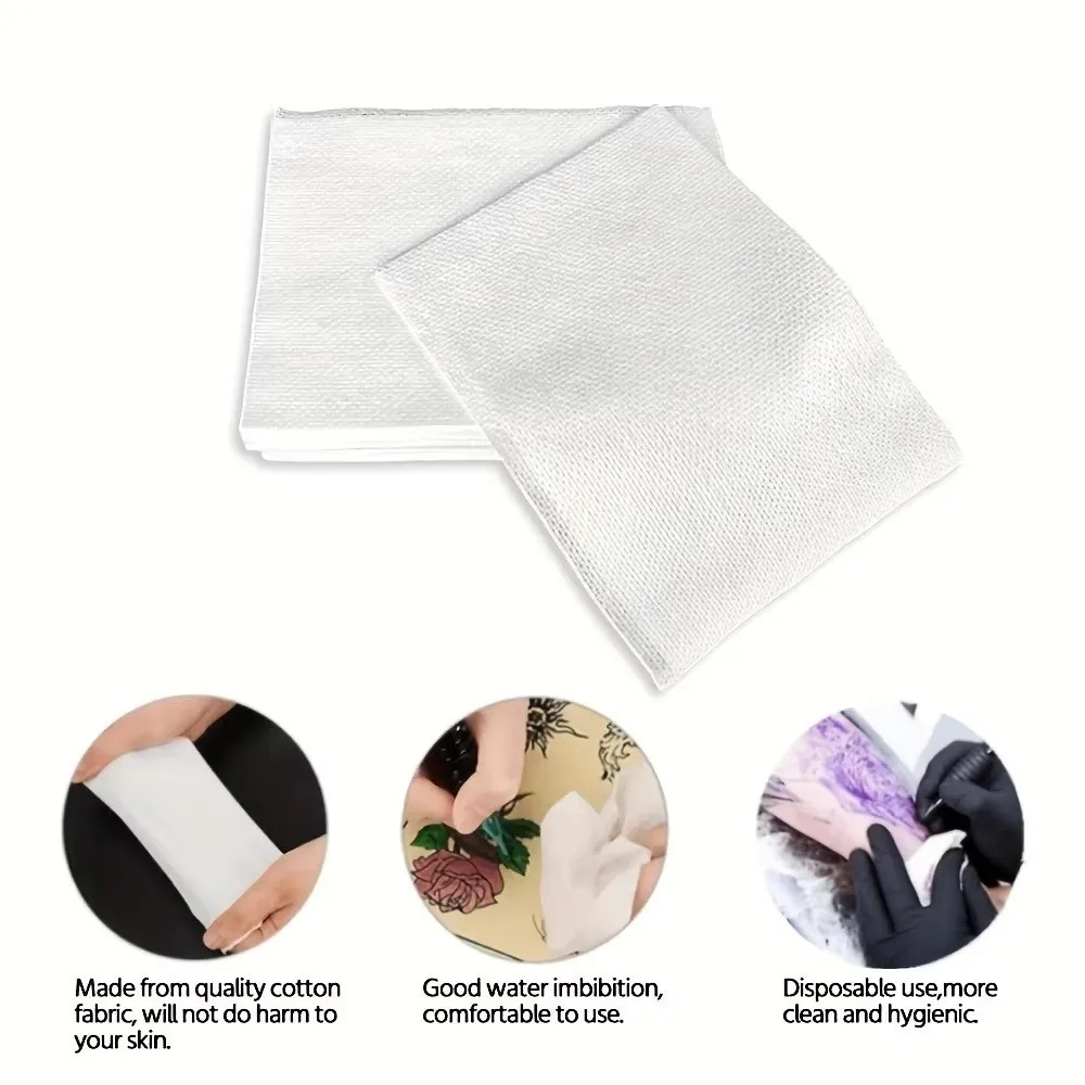 50Pcs/Bag Non-woven Fabric Disposable Wipe Cleaning Tool Suppliesets Body Art Tissue Disposable Cleaning Tool Studio