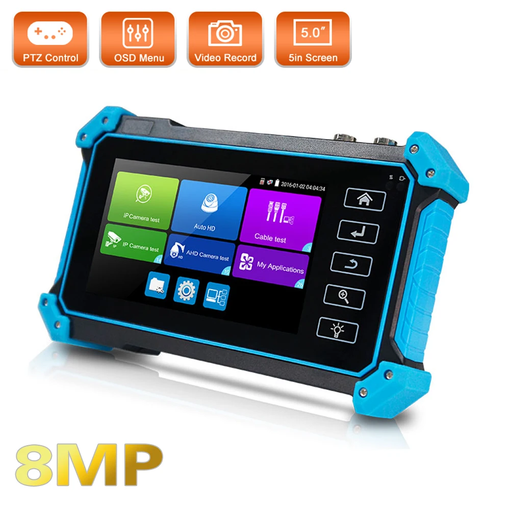 4K 8Mp Ipc Cctv Tester Hdmi Vga Input Cctv Monitor Per Fotocamera Ip Camera Tester 5.4 Pollici Ipc Tester Poe Tester Telecamera Cctv