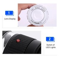 LED Scale Loupe 30X Adjustable Magnification Magnifier Metal Cylinder Mirror with Scale Small Reading Mirror Jewelry Magnifier 5
