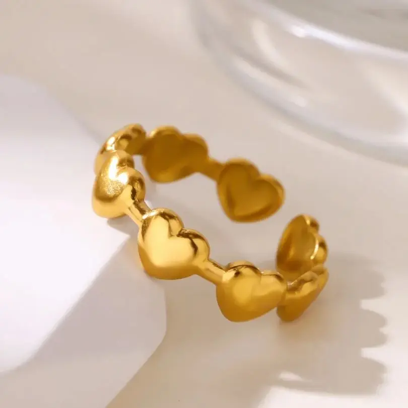 Stainless Steel Heart Rings for Women