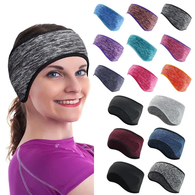 Outdoor Sports Hair Sweat Fleece Ear Cover Women Men Running Headband Ear Warmer Winter Sweatband Ear Muffs Yoga Headband 2