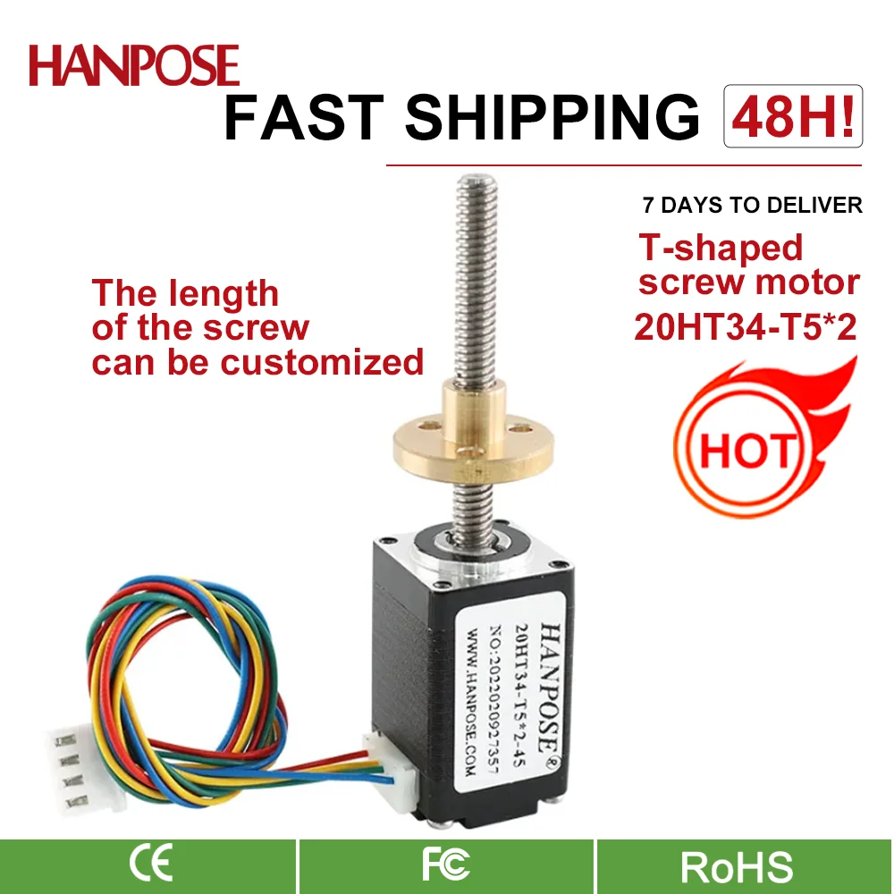 사다리꼴 나사 스텝퍼 모터, CNC 3D 프린터 부품, Nema8 나사 모터, 0...
