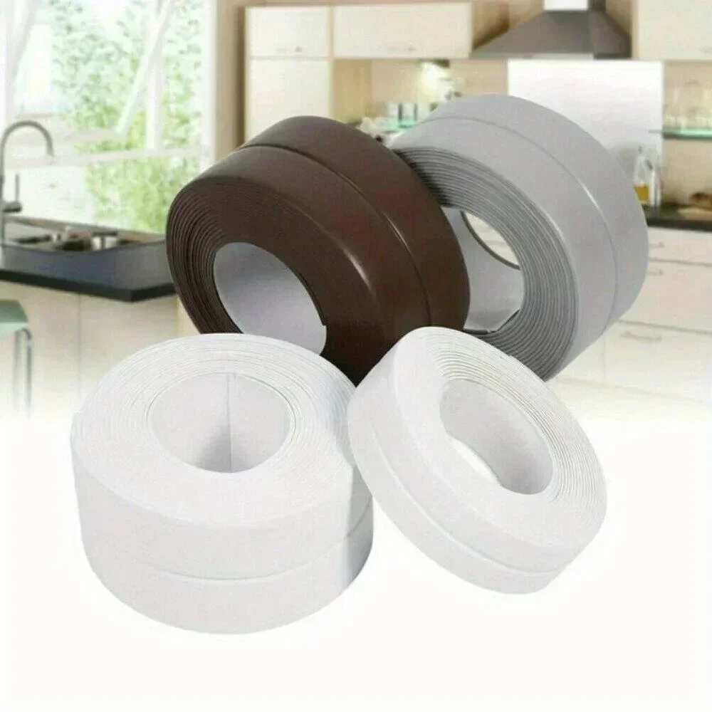 Description Picture 3 of item1.5m/3.2m PVC Waterproof Sealing Tape for Bathroom Sink Shower Bathtub Toilet  Self Adhesive Wall Sticker Decoration Tape