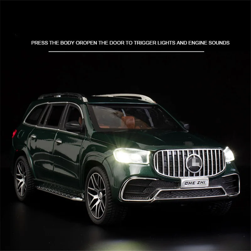 1/24 Maybach GLS class GLS63 Alloy Car Model Diecasts Metal Toy Car Model Collection Sound Light High Simulation Childrens Gifts 3