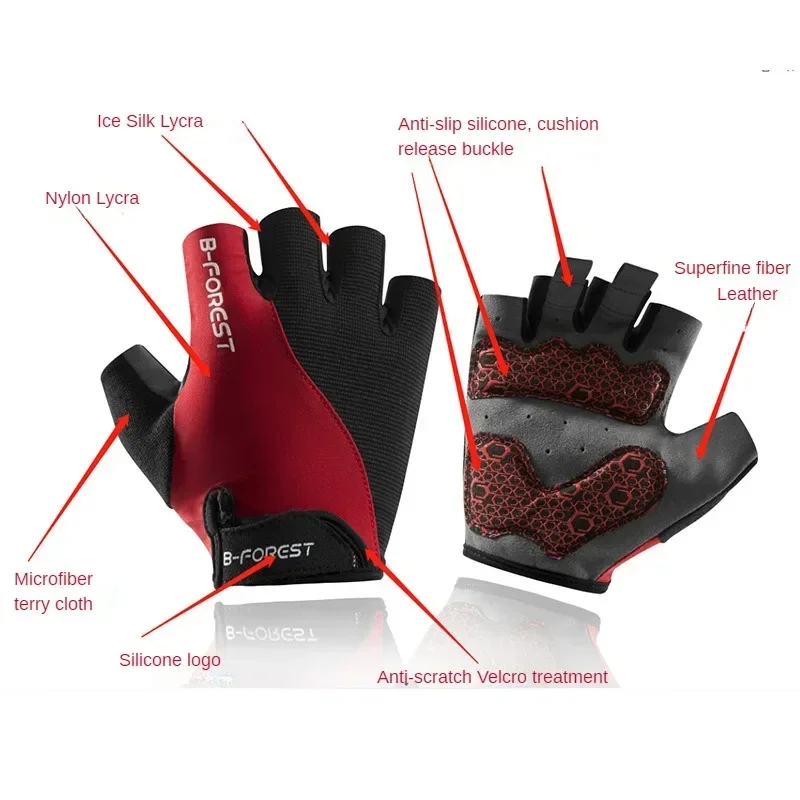 Summer Non Slip Wear-resistant Cycling Gloves Man Woman Road Bike Half Finger Bicycle Gloves MTB Sports Mountain Bike 4