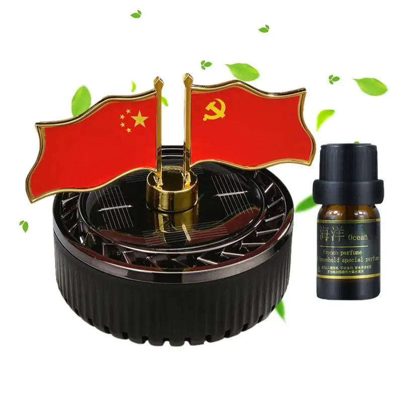 

Solar Powered Car Aromatherapy Rotating Flag Design Car Fragrance Diffuser Creative Aesthetic Unique Solar Energy Car Air