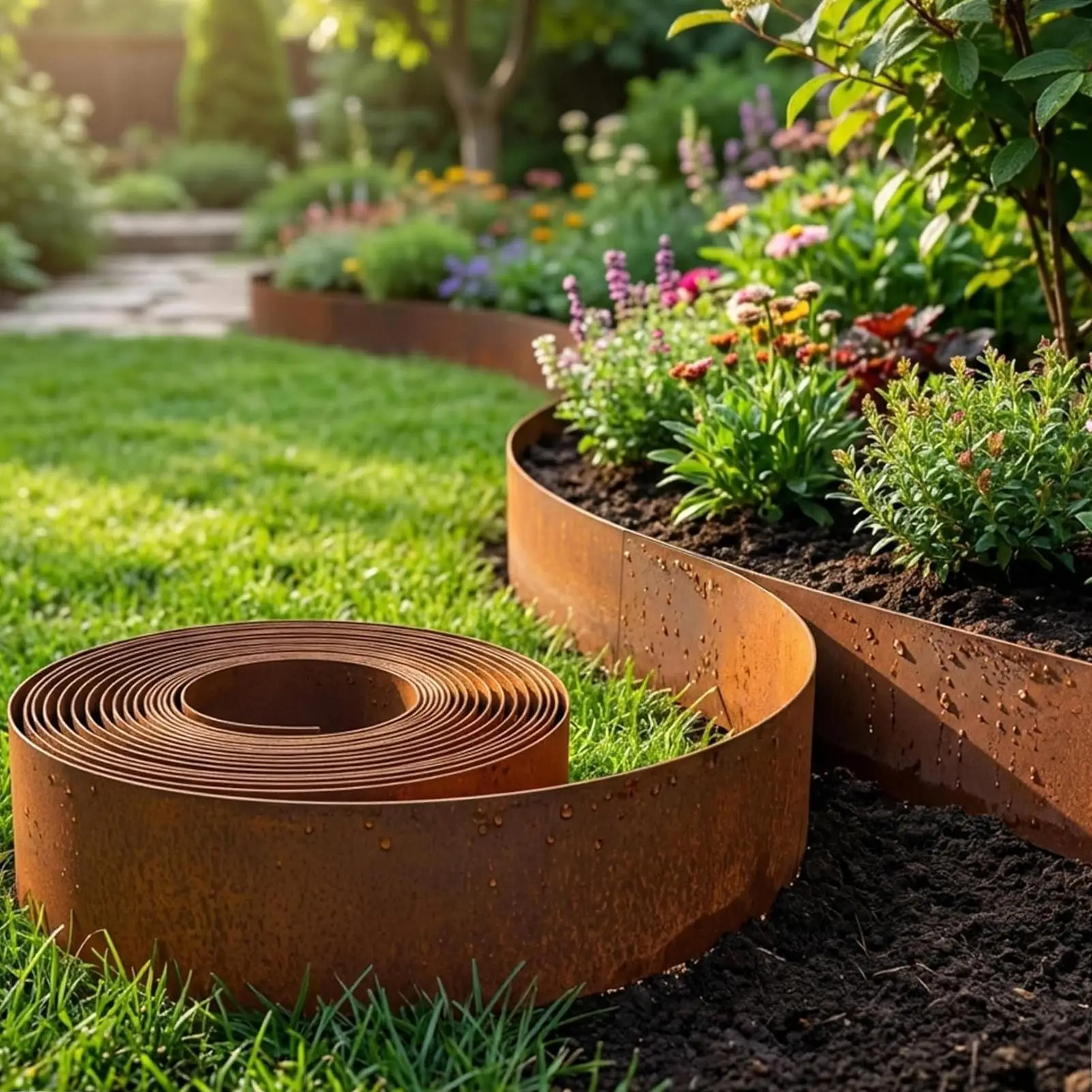 รูปสินค้า ขอบสนามหญ้าเหล็กทน สวยทันสมัย จัดสวนได้ทุกสไตล์