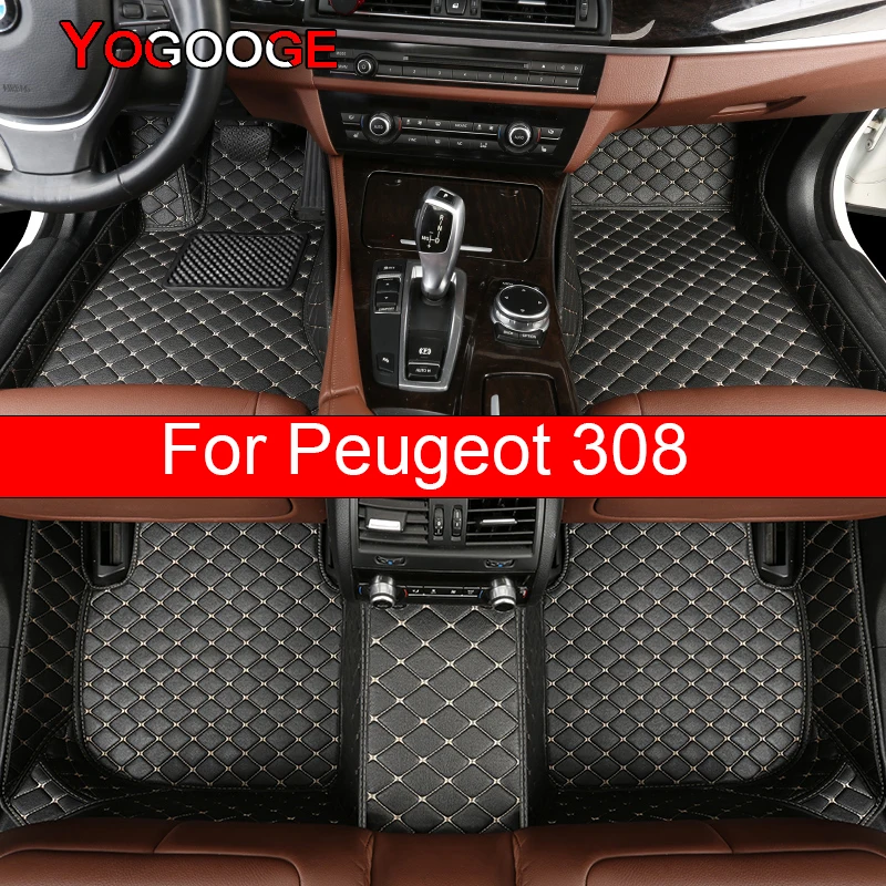 YOGOOGE Car Floor Mats For Peugeot 308 20072022 Years Foot Coche