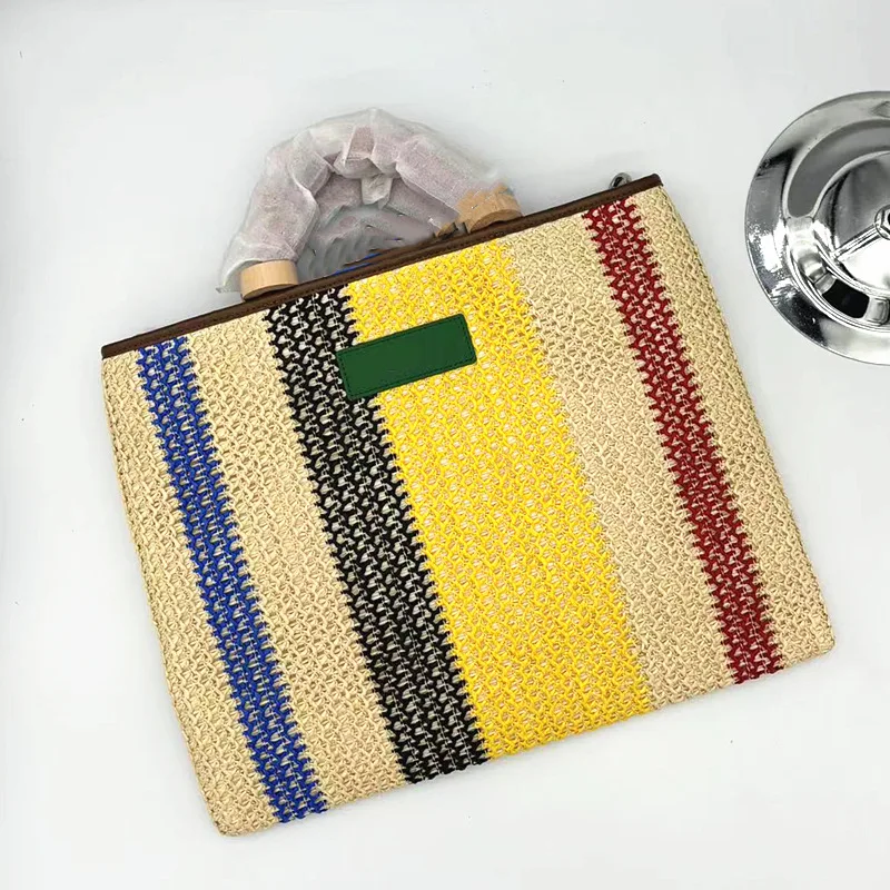 Elegant Ladies Straw Woven Handbag Women Holiday Beach Casual Tote Top-Handle Bags Fashion Retro Shoulder Bags