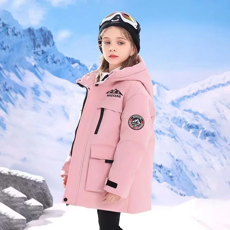 

-30 Children's Down Jacket For Boys Medium To Long Thickened Girls Winter Girls Medium To Large Girls Baby Girls 2023 New Boys