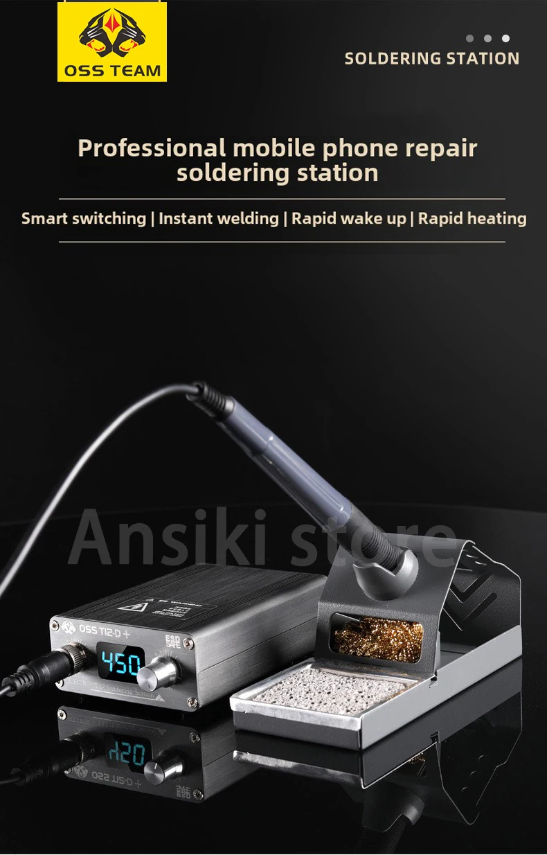 OSS T12 Soldering Station 75W Intelligent LED Digital Display Anti-Static Thermo