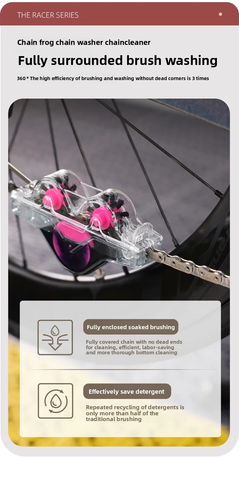 Description Picture 5 of itemBicycle Chain Cleaner Cycling Cleaning Kit Cycling Scrubber Washer Tool MTB Road Bike Frog Chain Washer High-Performance Tools