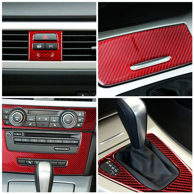 Red Carbon Fiber Auto Innen Modifikation Aufkleber Abdeckung Trim Streifen Für  BMW 3 Serie E90 E92 E93 Auto Styling Innere zubehör - AliExpress