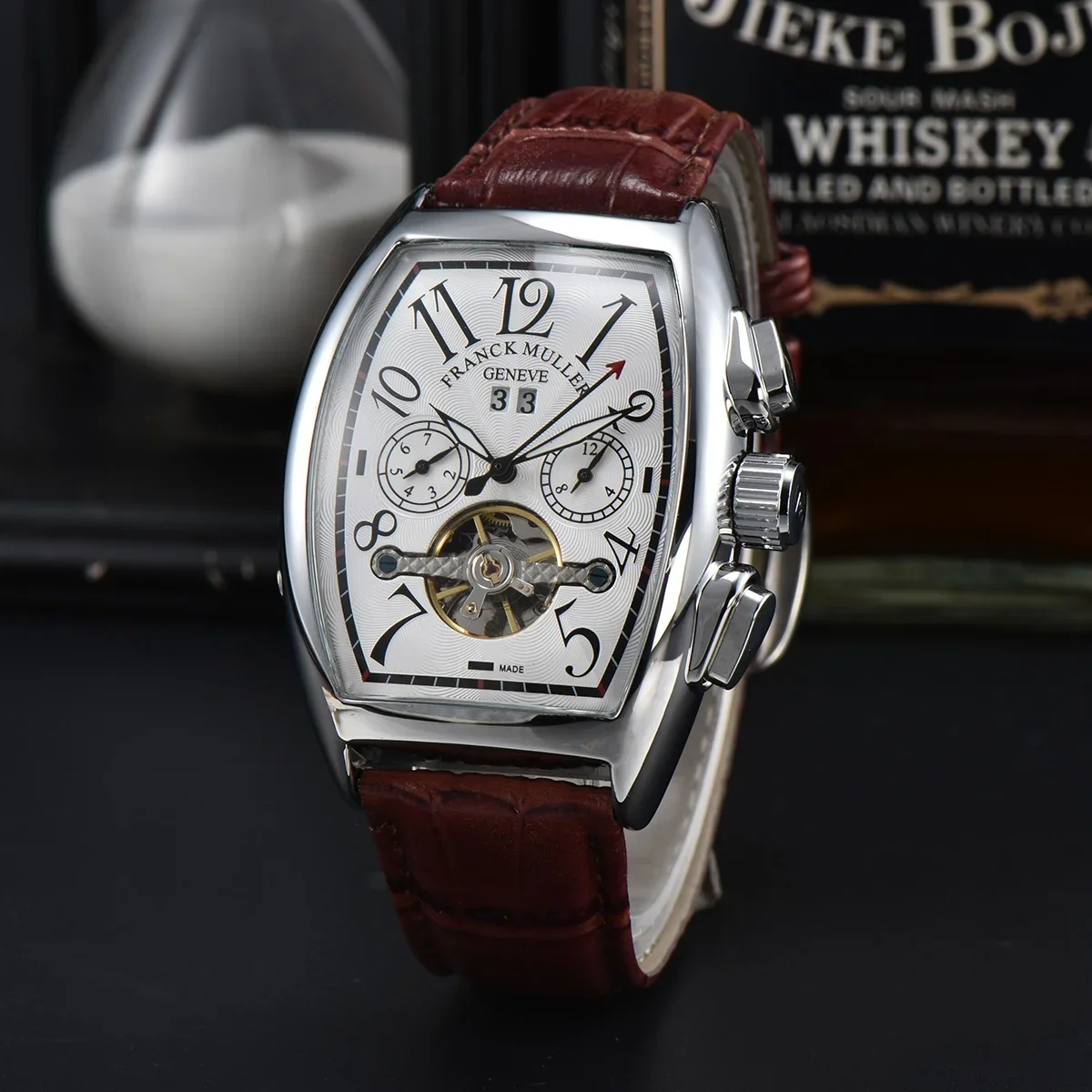 

Luxury Automatic Mechanical Watches for Men WristWatch Tourbillon Skeleton Wrist Clock Male Tonneau Man Wristwatch