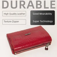 Free Gift Genuine Leather Short Wallet for Women Fashion Card Holder Money Clip Female Coin Purses Women's Mini Wallets - Image 4