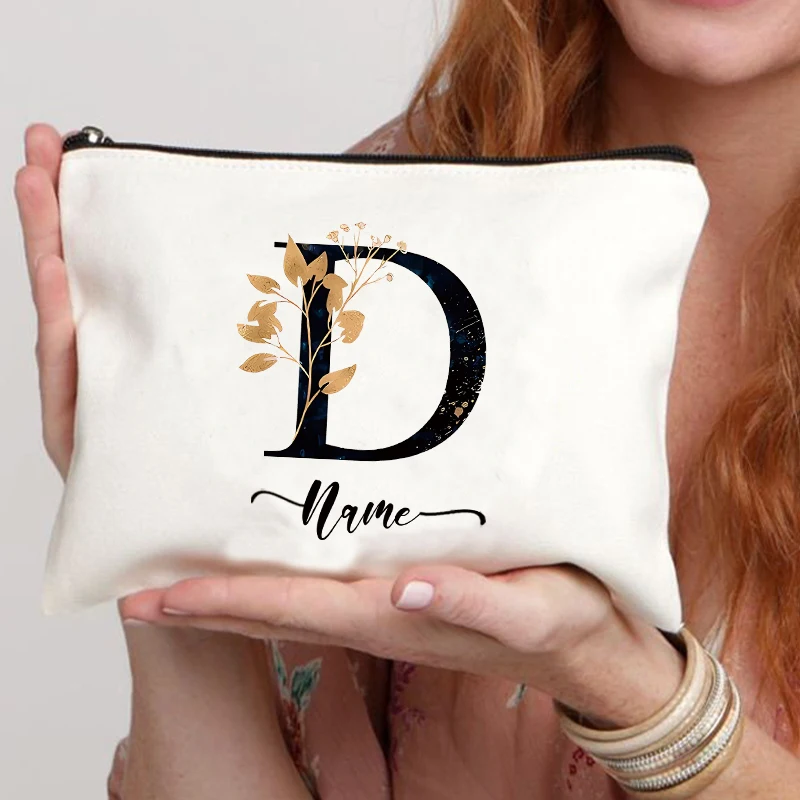 Custom Name Minimalist Makeup Bag - Personalized Gift