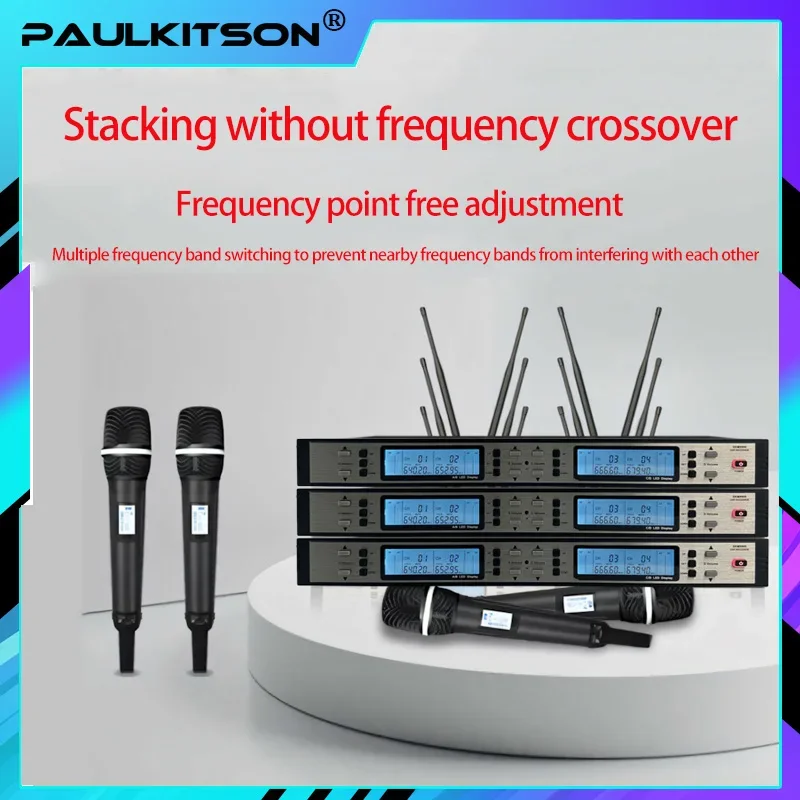 Paulkitson SKM 9900 Digital Wireless microphone for Stage Performance Ktv One To Four