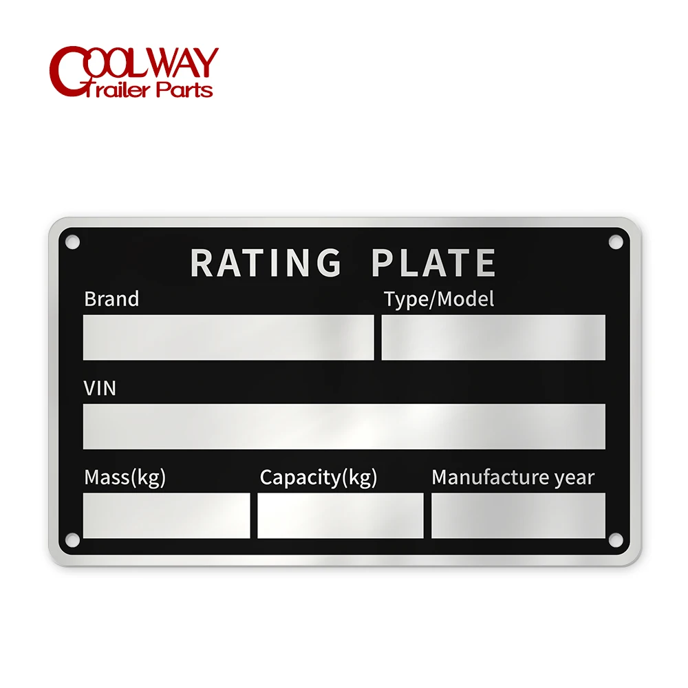 85mm X 50mm Aluminum Vehicle Caravan Trailer Rating Plate Chassis VIN Date Wight Brand Model Type ID Tag RV Camper Parts tarantula 3d printer aluminum y carriage heated support plate upgrade oxidation type for he3d tarantula 3d printer