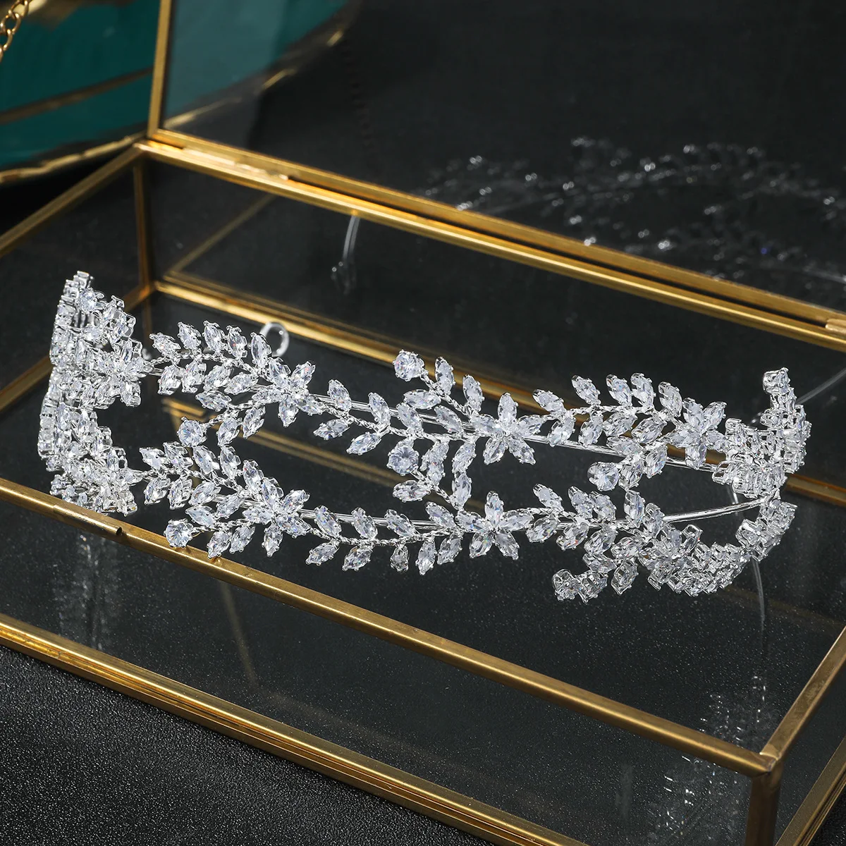 Braut Stirnbänder Hochzeit Kopfschmuck Zirkonia CZ Braut Tiaras Diadem Frauen Mädchen Haarband Party Prom Haar Schmuck Kopfschmuck – Detail 29