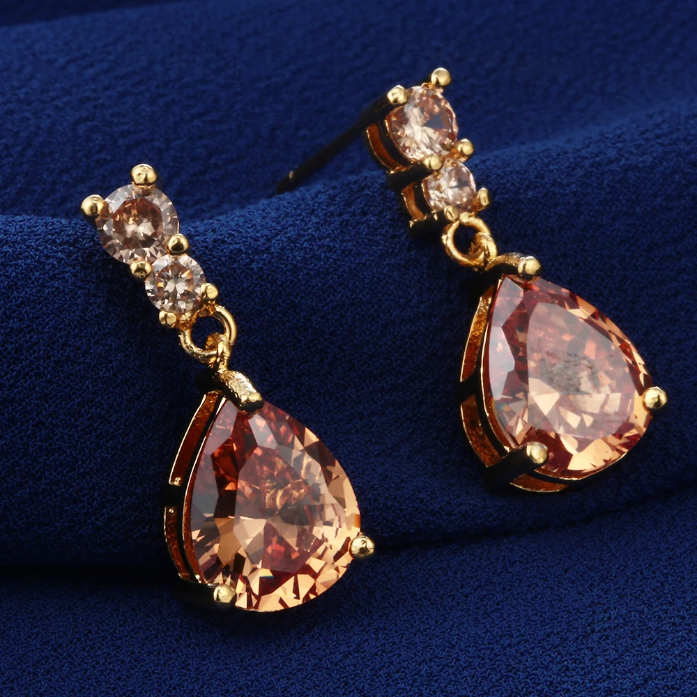 Shuangr Cubic Zircon Crystal Luxury Jewelry Dangle Solid 925 Silver