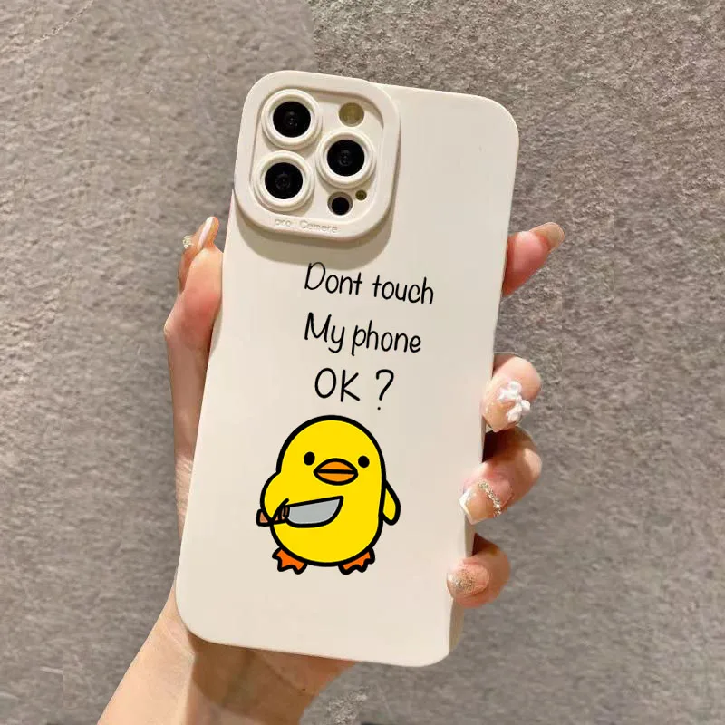 Charming Minimalist Cartoon Duck Phone Case Cover