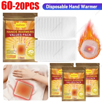 20-60PCS Disposable Hand Warmer Self-Adhesive Foot Warmer Heat Patches Self-heating Winter Heating Pad Paste Stick Body Warmer 1
