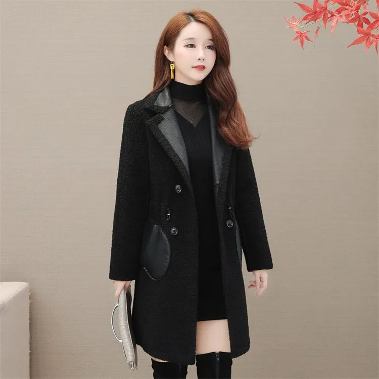 Plus Velvet Thickened Leather Jacket Women Autumn And Winter New Korean Version Fur Inner Mid-length PU Leather Jacket JD2334 packable down jacket
