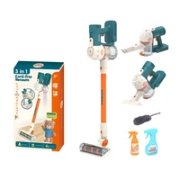 Kids Electric Vacuum Cleaner Toy House Cleaning Toy Pretend for Play Simulation Cleaner with 3 x Nozzle Duster Children 1