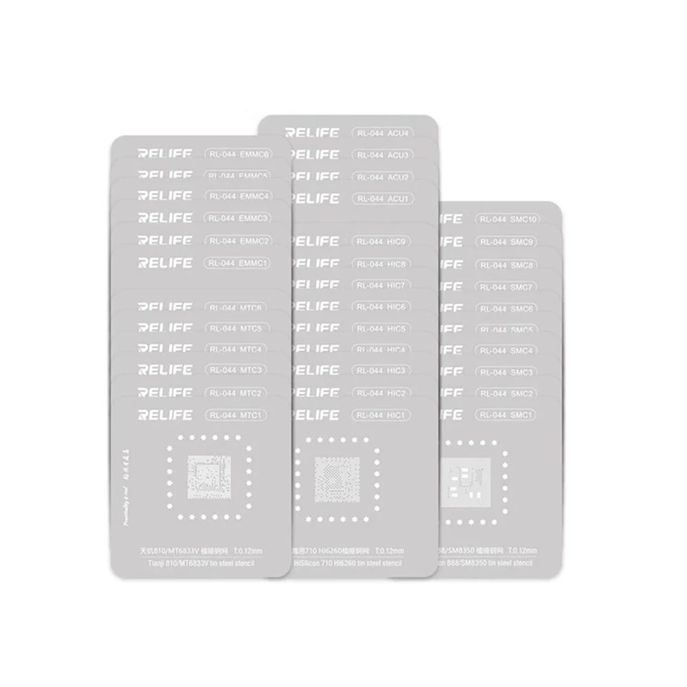 

RELIFE RL-044 Android CPU Tinned BGA Reballing Stencil Kits Set Solder for Android Kirin Qualcomm Hisilicon Snapdragon Dimensity