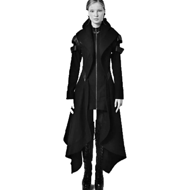 Steampunk Gothic Women Vintage Victorian Long Coat Jacket Lace