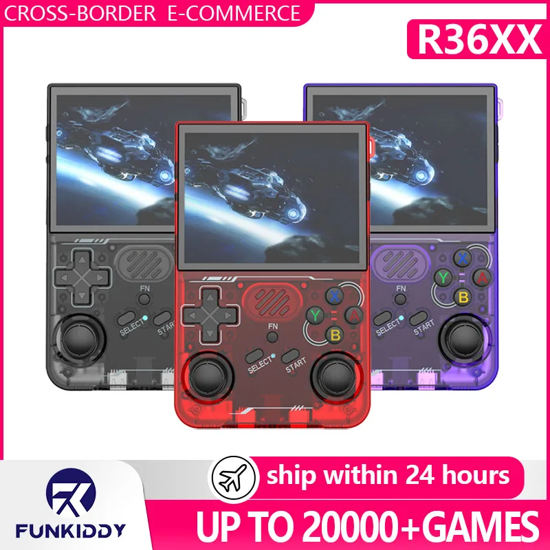 FUNKIDDY R36xx New Console Retro Handheld Game ARKOS 3.5 Inch IPS Portable Video Player Wi-Fi Built-in 15000+ Games_voghion.com