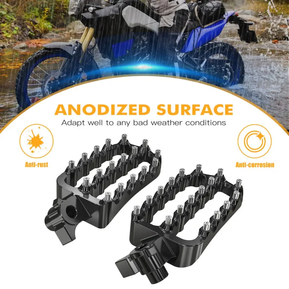 Pedane Poggiapiedi Per Yamaha Tenere 700/XTZ700 | 2019-2024 | Superficie Seghettata | Nero - Foto 8