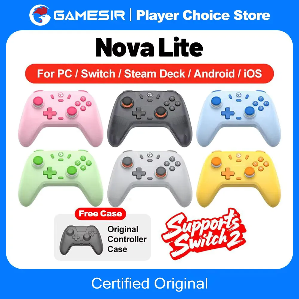 Gamesir Nova Lite Gamepads PC for Nintendo Switch 2 Controller Switch Steam Android iOS iPhone Controle Hall Effect Joystick