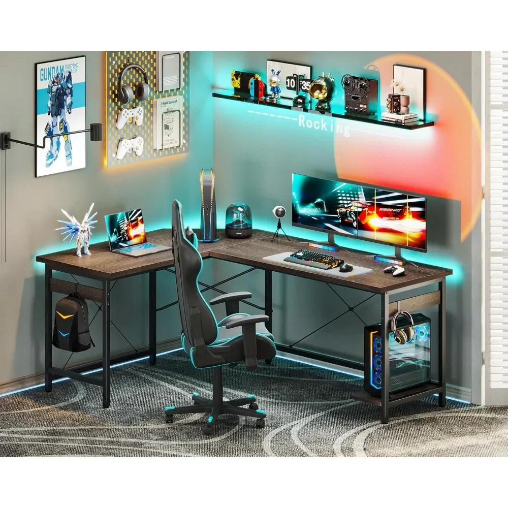 

Corner Computer Desk,Larger Gaming Desk Workstation,59" L Shaped Gaming Desk ,Sturdy Home Office Computer Table, Writing Desk