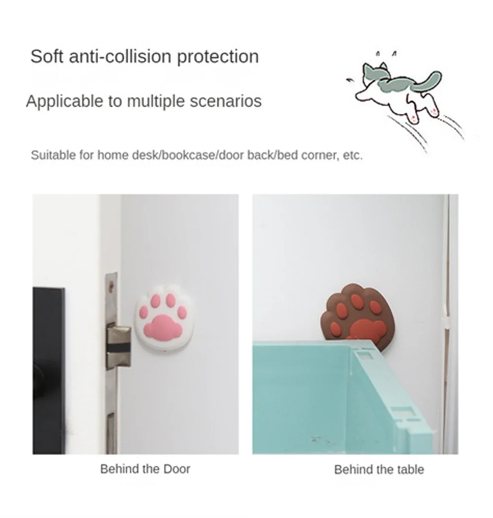 Description Picture 5 of itemCat Claw Anti-collision Pad Cute Door Handle Anti-collision Sticker Three-dimensional Silicone 3D Protection Wall