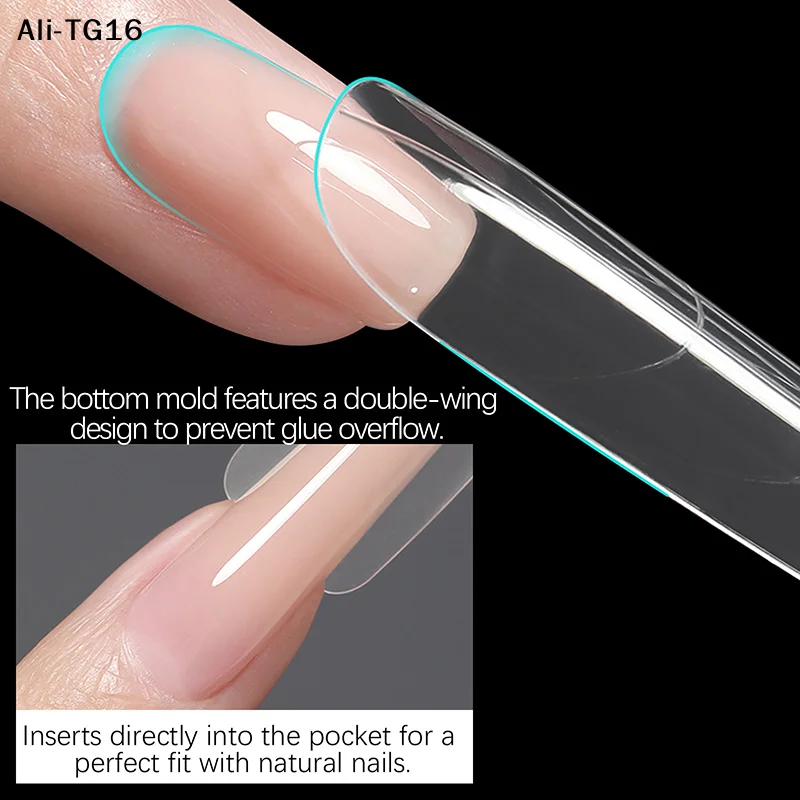 【AuHn】240개/박스 샌드위치 듀얼 네일 폼 타원형 네일 연장 폼 상단 폼 하단 폼 빠른 네일 연장용