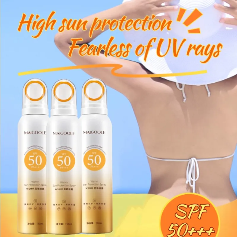 

UV Sunscreen Spray SPF 50 Skin Protection Face Whitening Moisturizing Facial Body Solar Sunblock Refresh Waterproof Mist 150ml