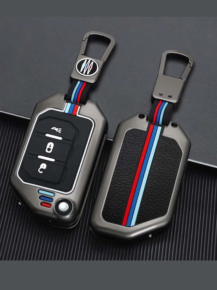 2 3 4 pulsanti copertura della cassa chiave dell'automobile per Jeep Wrangler JL TJ Gladiator JT 2019 2020 telecomando senza chiave accessori Auto portachiavi - S4e762cfedfa1407bbd2ebc4f1a9b2eafp