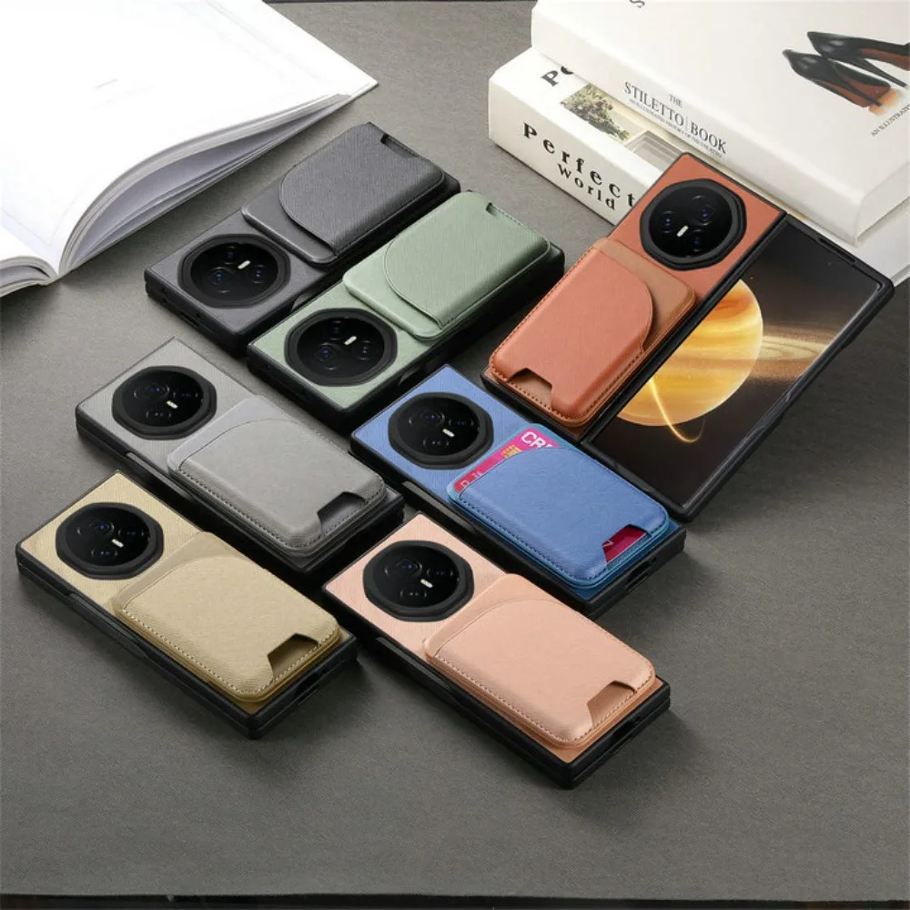 Luxury Magnetic Leather Wallet Case with Detachable Card Holder
