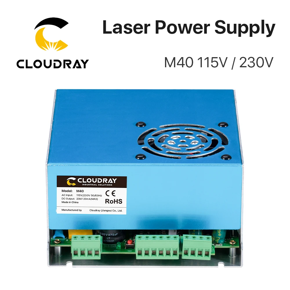 Cloudray 40W CO2 Laser Power Supply M40 115V/230V for Laser Tube Engraving Cutting Machine Model A