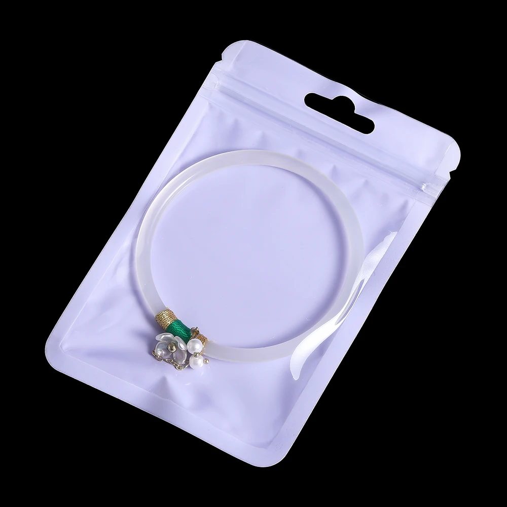 50 teile/los Wiederverwendbare Kunststoff Zip-Lock Beutel Transparent Lila farbe Verschluss Beutel für DIY Schmuck Einzelhandel Display Wrap Verpackung Tasche – Detail 5