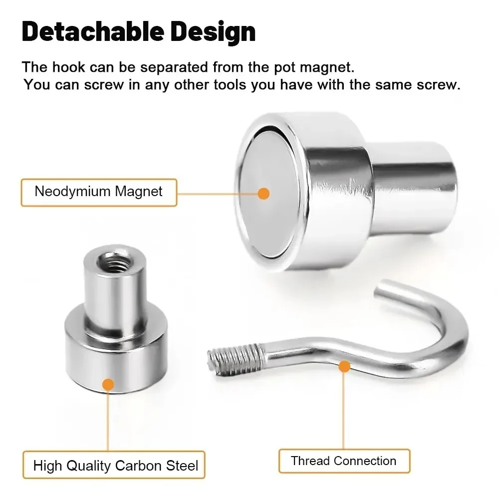 Metal Strong Magnetic Hooks Wall-mounted Heavy Duty Magnet Hook Key Coat Hanging Hanger Home Kitchen Bathroom Storage 1/2/4/8Pcs magnetic hooks