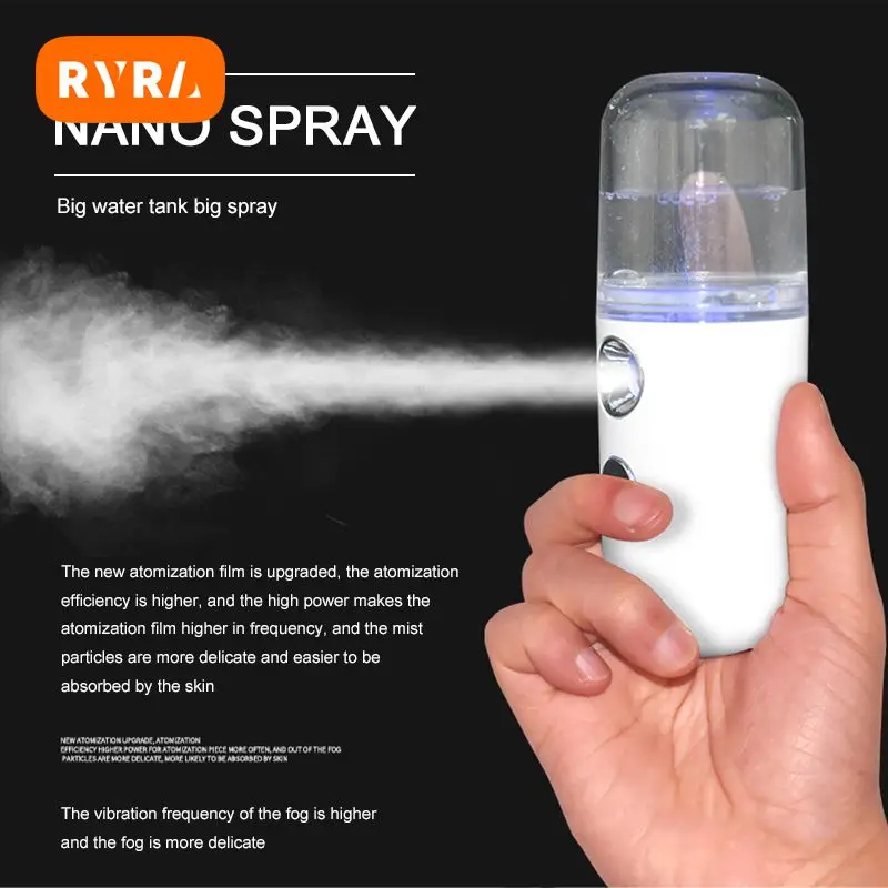 

Handheld Mini Humidifier Nano Mist Portable Water Replenisher Cool Mist Maker Fogger Usb Rechargeable Makeup Cosmetics Tool