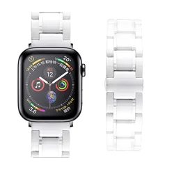 Elegant Ceramic Strap for Apple Watch - Fashion Wristband for All Sizes (White white)