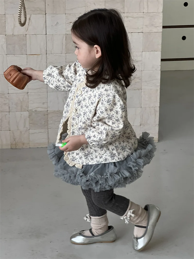 Autumn New Baby Long Sleeve Coat Infant Girl Floral Cardigan Cotton Toddler Princess Jacket Kids Girls Clothes