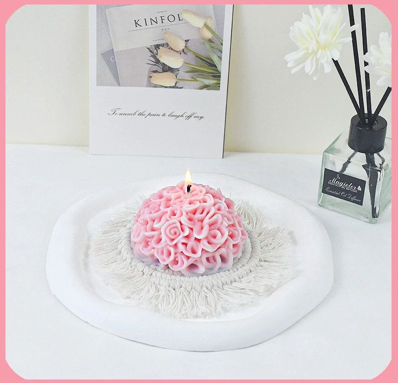 Description Picture 2 of itemChrysanthemum Silicone Mold DIY Gypsum Aromatherapy Candle Mold for Day of The Dead Marigold Ornament Home Decoration